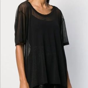 YVES SAINT LAURENT Scoop Neck Sheer T-Shirt unisex size large.
